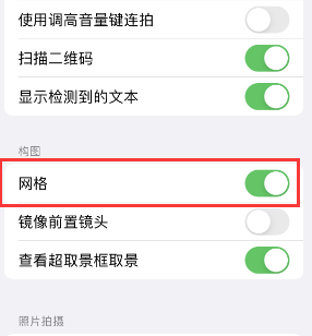 敖汉苹果手机维修网点分享iPhone如何开启九宫格构图功能