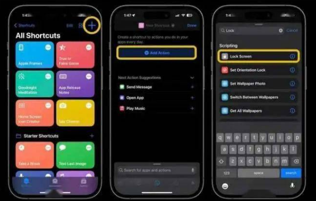 敖汉苹果14锁屏维修店分享iPhone14升级iOS16.4后如何创建锁屏快捷方式 