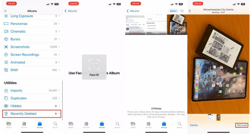 敖汉苹果14维修分享 iPhone14 上恢复已删除的照片 